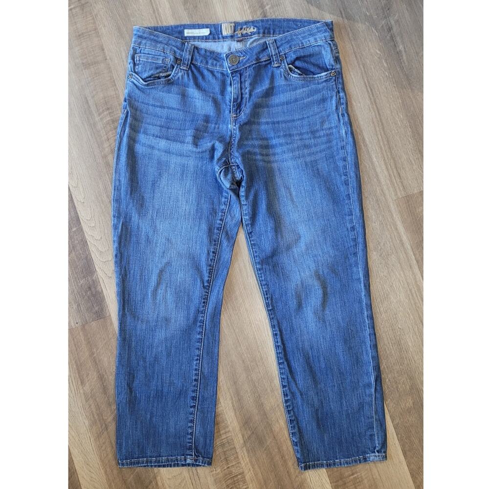 Kut From The Kloth Bardot Boyfriend Jeans 8 Medium Wash Sawtooth Pockets
